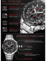 Sports Watches For Men Fashion Quartz Men Big Clock WWOOR Top Brand Luxury Military Full Steel Waterproof Chronograph Wristwatch - Image 3