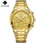 Sports Watches For Men Fashion Quartz Men Big Clock WWOOR Top Brand Luxury Military Full Steel Waterproof Chronograph Wristwatch - Image 7