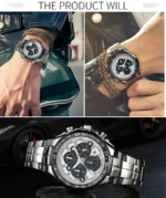 Sports Watches For Men Fashion Quartz Men Big Clock WWOOR Top Brand Luxury Military Full Steel Waterproof Chronograph Wristwatch - Image 32