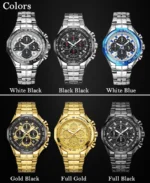 Sports Watches For Men Fashion Quartz Men Big Clock WWOOR Top Brand Luxury Military Full Steel Waterproof Chronograph Wristwatch - Image 25