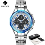 Sports Watches For Men Fashion Quartz Men Big Clock WWOOR Top Brand Luxury Military Full Steel Waterproof Chronograph Wristwatch - Image 14