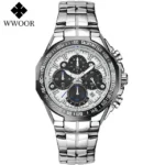 Sports Watches For Men Fashion Quartz Men Big Clock WWOOR Top Brand Luxury Military Full Steel Waterproof Chronograph Wristwatch - Image 16