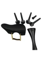 1 Set 4/4 Natural Color Ebony Violin Accessories Fiddle Pegs+Chin Rest+Tailpiece+Endpin+Finetuner+bracket - Image 24