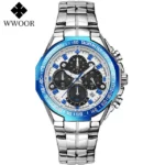 Sports Watches For Men Fashion Quartz Men Big Clock WWOOR Top Brand Luxury Military Full Steel Waterproof Chronograph Wristwatch - Image 9