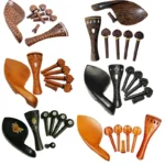 1 Set 4/4 Natural Color Ebony Violin Accessories Fiddle Pegs+Chin Rest+Tailpiece+Endpin+Finetuner+bracket - Image 18