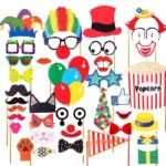 36pcs Circus Joker Clown Photo Booth Props For Wedding Birthday Party Carnival Bachelorette Dress Up Decoration Acessories