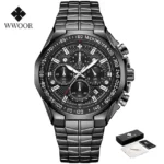 Sports Watches For Men Fashion Quartz Men Big Clock WWOOR Top Brand Luxury Military Full Steel Waterproof Chronograph Wristwatch - Image 18