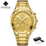 Sports Watches For Men Fashion Quartz Men Big Clock WWOOR Top Brand Luxury Military Full Steel Waterproof Chronograph Wristwatch - Image 12