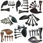 1 Set 4/4 Natural Color Ebony Violin Accessories Fiddle Pegs+Chin Rest+Tailpiece+Endpin+Finetuner+bracket - Image 22