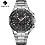 Sports Watches For Men Fashion Quartz Men Big Clock WWOOR Top Brand Luxury Military Full Steel Waterproof Chronograph Wristwatch - Image 8