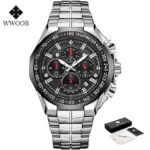 Sports Watches For Men Fashion Quartz Men Big Clock WWOOR Top Brand Luxury Military Full Steel Waterproof Chronograph Wristwatch - Image 17