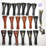1 Set 4/4 Natural Color Ebony Violin Accessories Fiddle Pegs+Chin Rest+Tailpiece+Endpin+Finetuner+bracket - Image 20