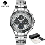 Sports Watches For Men Fashion Quartz Men Big Clock WWOOR Top Brand Luxury Military Full Steel Waterproof Chronograph Wristwatch - Image 13