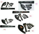 1 Set 4/4 Natural Color Ebony Violin Accessories Fiddle Pegs+Chin Rest+Tailpiece+Endpin+Finetuner+bracket - Image 19