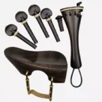 1 Set 4/4 Natural Color Ebony Violin Accessories Fiddle Pegs+Chin Rest+Tailpiece+Endpin+Finetuner+bracket - Image 10