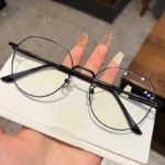 Clear Glasses Women Polygonal Metal Frame Eye Glasses 0 Flat Mirror Girls Eyewear Anti Blue Light Glasses Fashion Eyeglasses - Image 4