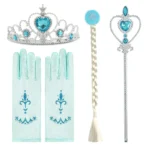 Girl Princess Accessories Kids Elsa Anna Wig Elza Gloves Necklace Earring Photography Props Children Cosplay Play Party Supplies - Image 20