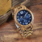 Wooden Watches for Men, Japanese Quartz Analog, Stylish Exotic Watch with Adjustable Stainless Steel Clasp, Buckle, Made - Image 4