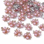 Three pearls flower heart Korean version DIY accessories accessories decoration electroplating hair accessories - Image 7