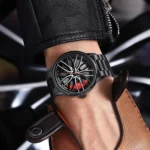 Car Watches For Men,Waterproof Stainless Steel Quartz Wrist Watch Sports Men’s Watches With Car Wheel Rim Hub Design - Image 14
