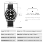 Watchdives WD1972 Quartz Watch VH31 Sweep Seconds Movement Sapphire Crystal BGW9 Luminous 20Bar Waterproof Vintage Men Watches - Image 10
