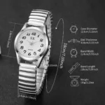 Middle aged and elderly watches, men's large digital dial, women's watch, steel strip spring, elastic band, elderly watch - Image 6