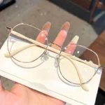 Clear Glasses Women Polygonal Metal Frame Eye Glasses 0 Flat Mirror Girls Eyewear Anti Blue Light Glasses Fashion Eyeglasses
