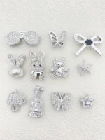 [Random] 30 accessories Detachable DIY everything gold/silver love Bear bow Rabbit stars flower rose decoration, suitable for wo - Image 4