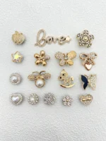 [Random] 30 accessories Detachable DIY everything gold/silver love Bear bow Rabbit stars flower rose decoration, suitable for wo - Image 2