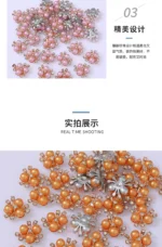 Three pearls flower heart Korean version DIY accessories accessories decoration electroplating hair accessories - Image 21