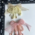 2PCS Bow tie lace hand beaded cloth ear stud accessories DIY hair accessories clothing accessories bags bow accessories - Image 6