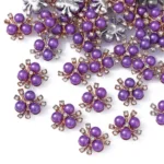 Three pearls flower heart Korean version DIY accessories accessories decoration electroplating hair accessories - Image 14