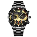 Fashion Men's Watches Stainless Steel Band Analog Quartz Wristwatch with Calendar - Image 8