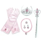 Girl Princess Accessories Kids Elsa Anna Wig Elza Gloves Necklace Earring Photography Props Children Cosplay Play Party Supplies - Image 18