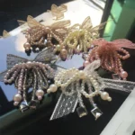 2PCS Bow tie lace hand beaded cloth ear stud accessories DIY hair accessories clothing accessories bags bow accessories - Image 12