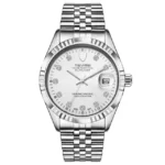 TEVISE  Watch for Men Automatic Mechanical Stainless Steel Waterproof Casual Business Wristwatch Chronograph Date Display Clock