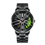 Car Watches For Men,Waterproof Stainless Steel Quartz Wrist Watch Sports Men’s Watches With Car Wheel Rim Hub Design - Image 6