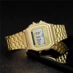 Elegant Digital Watch For Women Gold Silver Stainless Steel Business Ladies Electronic Wrist Watches Man Clock Zegarek Damski - Image 2
