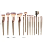Makeup Brushes Set, 15Pcs Face Eye Makeup Brush Kit – Foundation Powder Blush Brush, Eyeshadow Eyeliner Eyebrow Brush, Highlight - Image 4