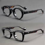 A set of 2 vintage round and square reading glasses, suitable for both men and women, designed to assist with presbyopia