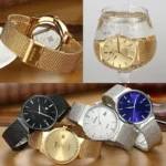 2022 Fashion Wwoor Top Brand Men Simple Slim Watches Luxury Gold Steel Mesh Ultra Thin Waterproof Date Wrist Watch Golden Clock - Image 5