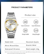 Man Watch Quartz Watch Luxury Waterproof Luminous Date Week Stainless Steel Men's Watch Male relógios masculino reloj hombre - Image 20