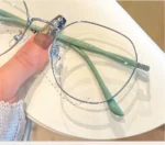 Clear Glasses Women Polygonal Metal Frame Eye Glasses 0 Flat Mirror Girls Eyewear Anti Blue Light Glasses Fashion Eyeglasses - Image 11