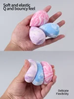 High Appearance Level, 3 Marble-Textured Makeup Eggs, Soft Dry and Wet Dual-Purpose Foundation, Concealer, and Makeup Powder Puf - Image 4
