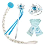 Girl Princess Accessories Kids Elsa Anna Wig Elza Gloves Necklace Earring Photography Props Children Cosplay Play Party Supplies - Image 2