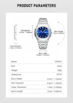 Watches for Men Analog Quartz Men's Wristwatch Luxury Casual Business Men's Watch Waterproof Stainless Steel Gift for Him - Image 18
