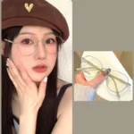 Clear Glasses Women Polygonal Metal Frame Eye Glasses 0 Flat Mirror Girls Eyewear Anti Blue Light Glasses Fashion Eyeglasses - Image 2