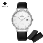 2022 Fashion Wwoor Top Brand Men Simple Slim Watches Luxury Gold Steel Mesh Ultra Thin Waterproof Date Wrist Watch Golden Clock - Image 11