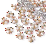 Three pearls flower heart Korean version DIY accessories accessories decoration electroplating hair accessories