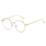 Clear Glasses Women Polygonal Metal Frame Eye Glasses 0 Flat Mirror Girls Eyewear Anti Blue Light Glasses Fashion Eyeglasses - Image 3